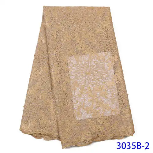 NIAI африканская Кружевная Ткань 5 ярдов высокое качество кружевной тюль французская вышитая сетчатая кружевная ткань для женского платья XY3035B-3 - Цвет: picture 2