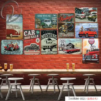 

Retro CAR Poster Vintage Plaques Tin Sign Bar Pub Club Home Poster Decor Man Cave Plaques
