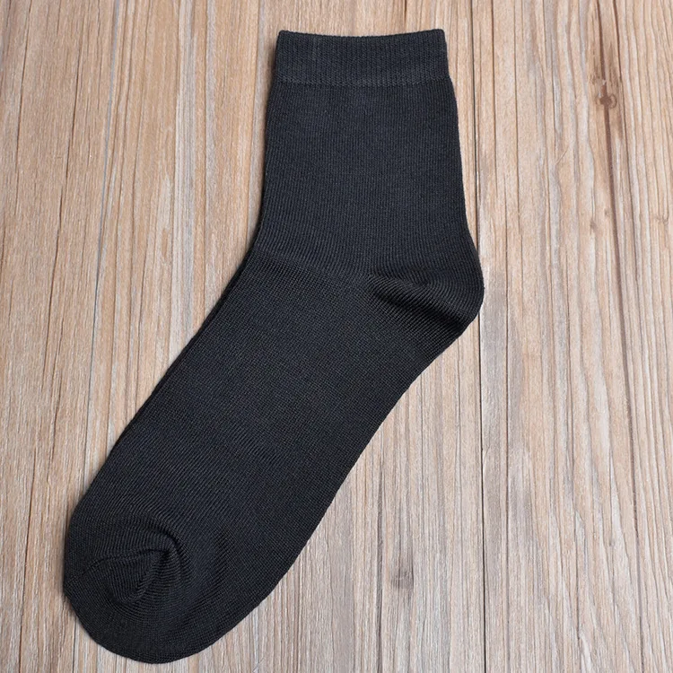 5 пар, Осень-зима, мужской носок, набор, универсальные, одноцветные, повседневные носки в деловом стиле, высокое качество, хлопок, мужские носки, черные, белые - Цвет: 5 pairs black
