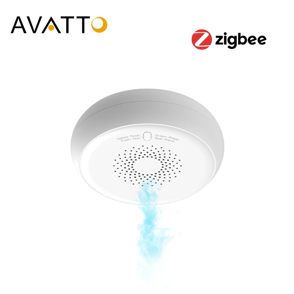 AVATTO-Sensor de fugas de Gas Tuya Zigbee, sistema de alarma de seguridad para el hogar, aplicación Smart Life, funciona con Hub de enlace Tuya Zigbee