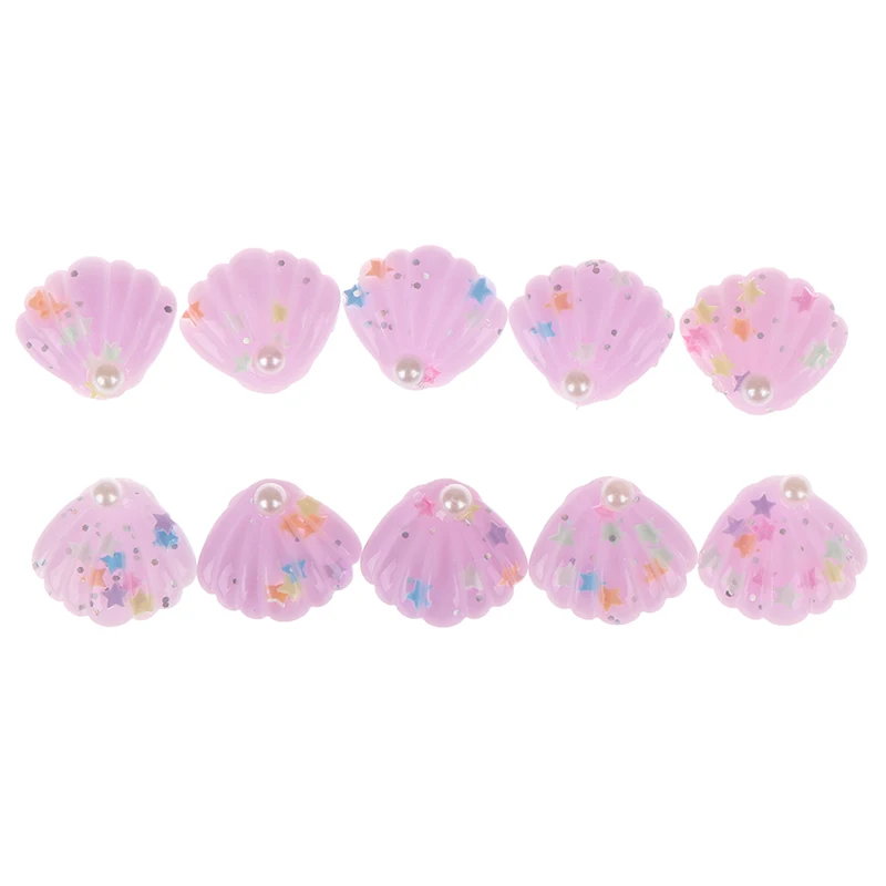 10 шт./лот 25*28 мм DIY блестящая смола ABS жемчуг Seashell плоская спина, Кабошон DIY телефон/Ремесло Скрапбукинг украшения
