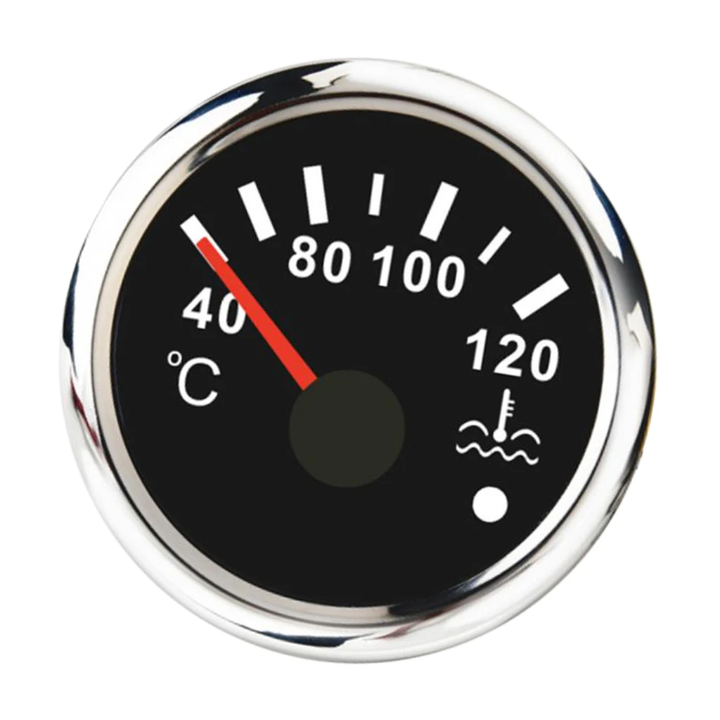 2 Inch 52mm Car LED Backlight Digital Water Temperature Gauge Sensor for Car & Marine, 316 Stainless Steel, IP67 Waterproof