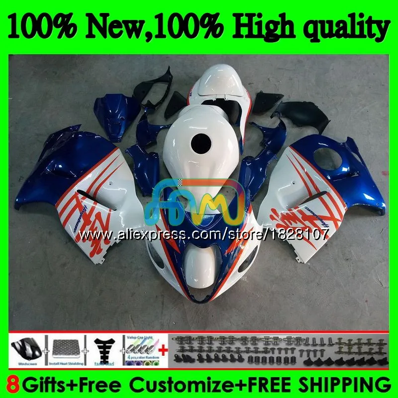 Hayabusa для SUZUKI GSX-R1300 GSXR 1300 1996 1997 1998 1999 2000 2001 48BS. 118 GSXR1300 96 97 98 сине-белые 99 00 01 обтекатели - Цвет: No. 1