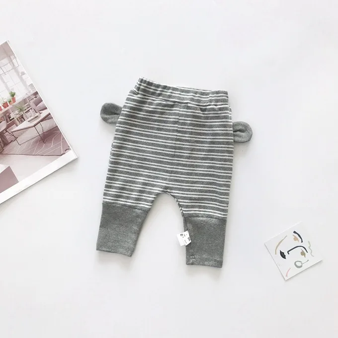 Owligbaby/ весенние штаны для малышей, штаны в полоску с рисунком для маленьких мальчиков и девочек 0-3 лет