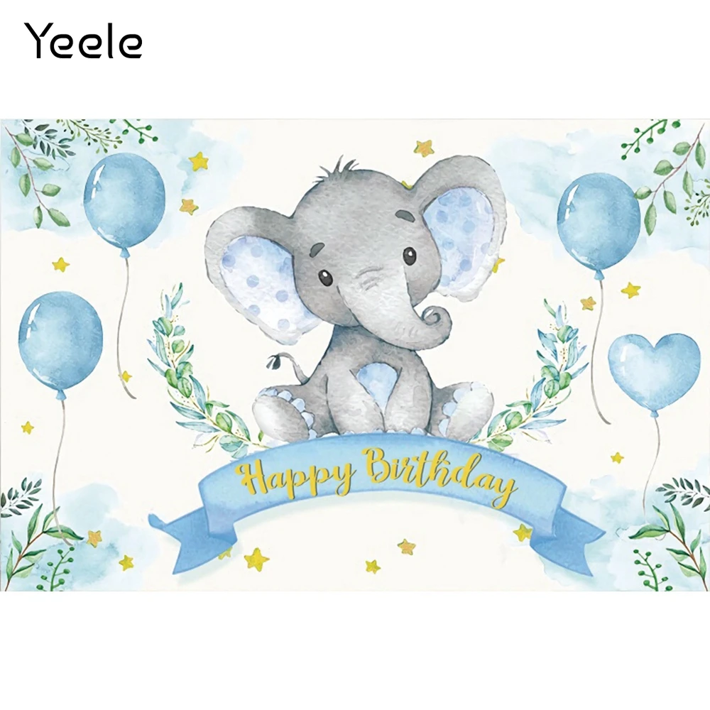 

Yeele чехол с откидной крышкой с изображением слона из мультфильма клипсы для воздушных шаров, фон для фотосъемки в стиле детского дня новорож...