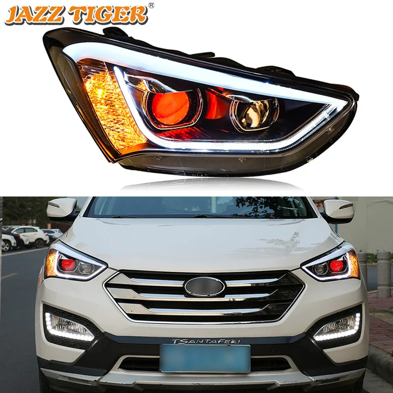Автомобильный стайлинг фары для Hyundai IX45 2013 2016 Новая светодиодная фара Santa Fe DRL Hid