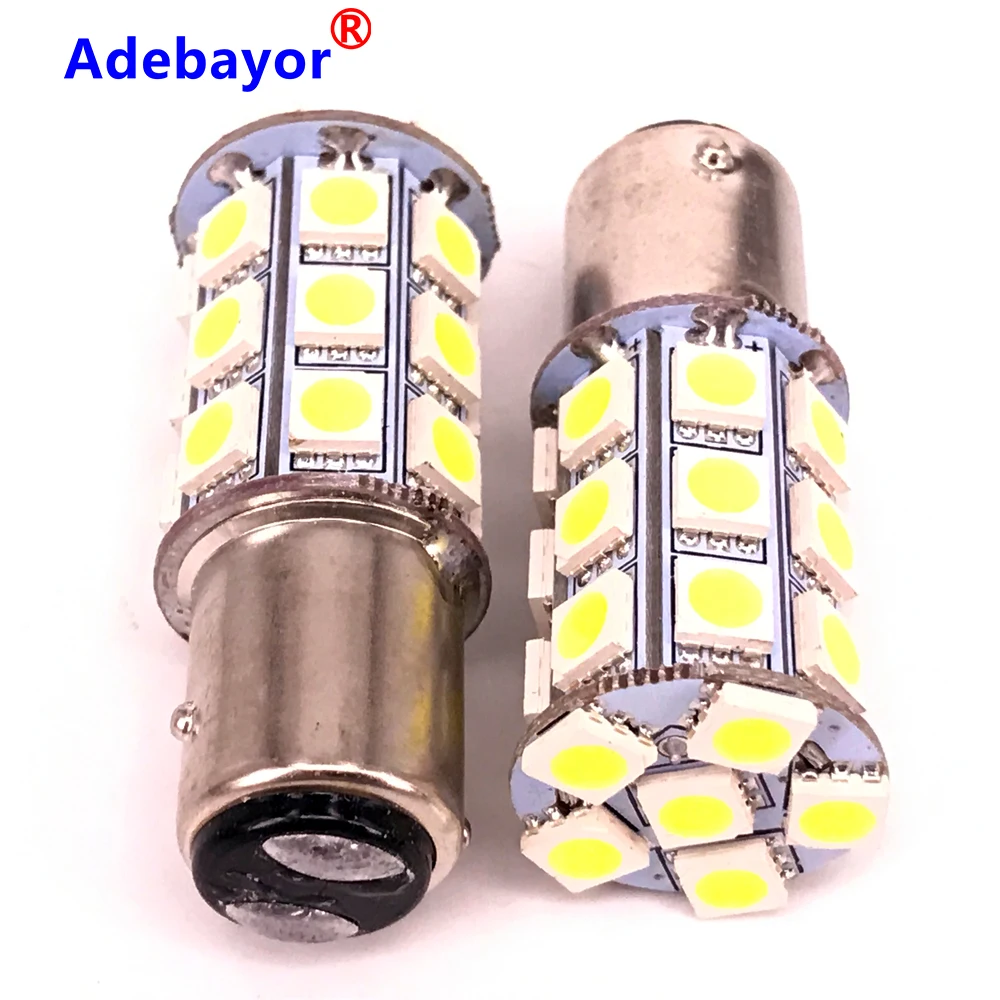 100 шт. высокое качество 1157 BAY15D 5050 SMD 27 светодиодный чистый белый Автомобильный задний тормоз Стоп сигнал парковочные огни лампа DC12V