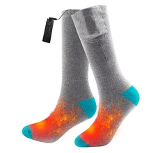 1 пара, регулируемая температура, электрические спортивные носки с подогревом, для велоспорта, моющиеся, зимние, перезаряжаемые, на батарейках, теплые, унисекс