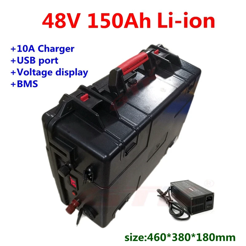 

GTK 48V 180Ah 150Ah 130Ah 120Ah Lithium li ion battery for trolling motor RV Marine golf cart solar power storage+10A Charger