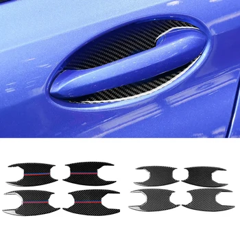 

4pcs Carbon fiber Car Exterior Door Handle Bowl Cover Trim Fit for BMW 3 series G20 G28 325Li 330d 335 2019-2020 LHD Car-styling