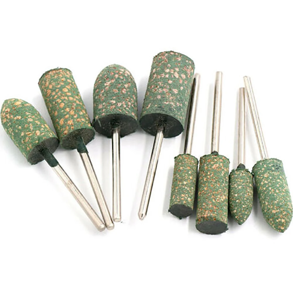 

10 x 3-8mm Rubber Polishing Burr Point Bullet Cylinder 2.35mm Shank Rotary Tools