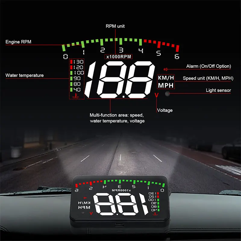 HUD Дисплей дисплей HUD портативный HUD приборная панель Навигация Авто A900 3,5 дюймов Универсальный