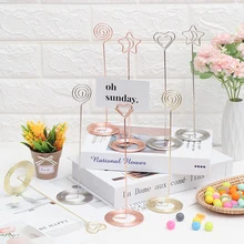 1 шт., новинка, романтическое, Крутое, свадебное, праздничное, настольное украшение, в форме сердца, держатель для карт, фото, зажим для стола, номер, подставка, высота 220 мм