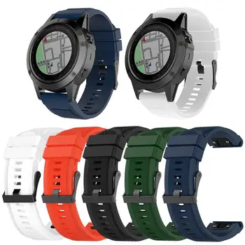 

Silicone Watch Band Strap Durable Comfortable to Wear Simplicity for Garmin Fenix 6X/5X/5X Plus/3 Descent Mk1 26mm