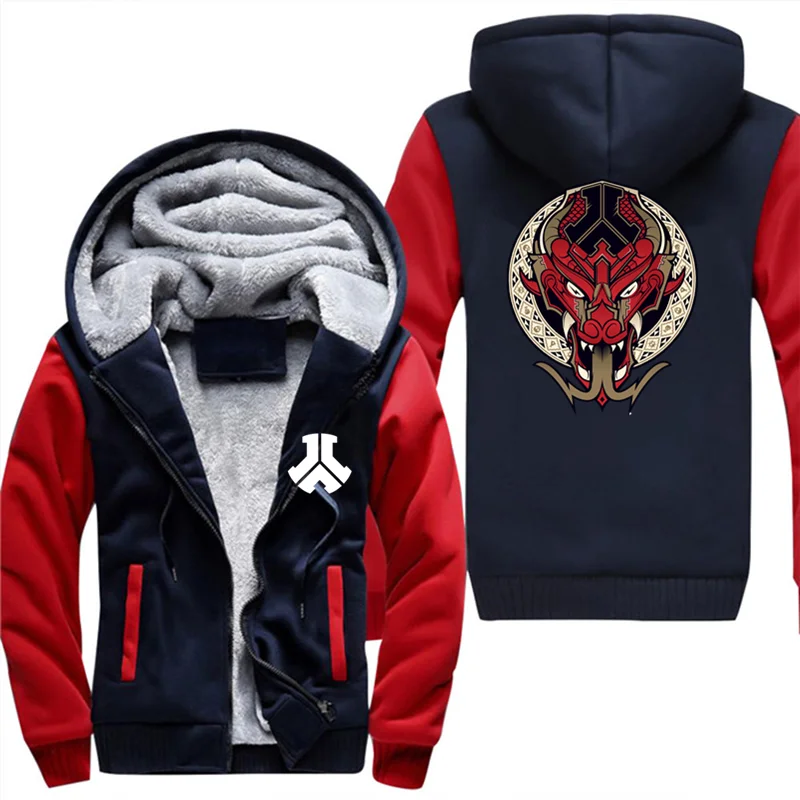 Defqon 1 толстовки мужские зимние теплые толстые плюс бархат куртки парки модные