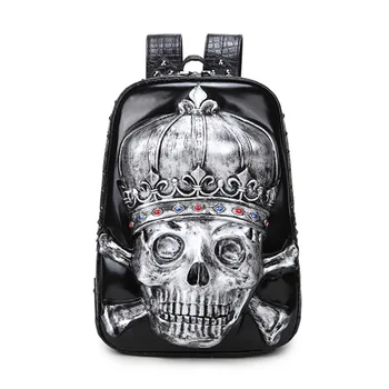 

AliExpress Cool MEN'S AND WOMEN'S Backpack Punk 3D Skeleton High Tasteful Men's Bag Backpack Computer Bag a Generation of Fat