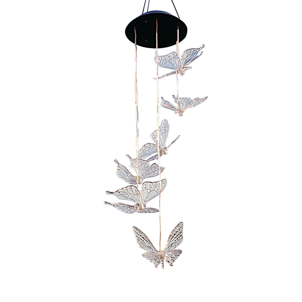 Outdoor Yard Garden Decoration Luminous Butterfly Dragonfly Moon And Star Sun Snowflake Hanging Decorative Lamp For Garden