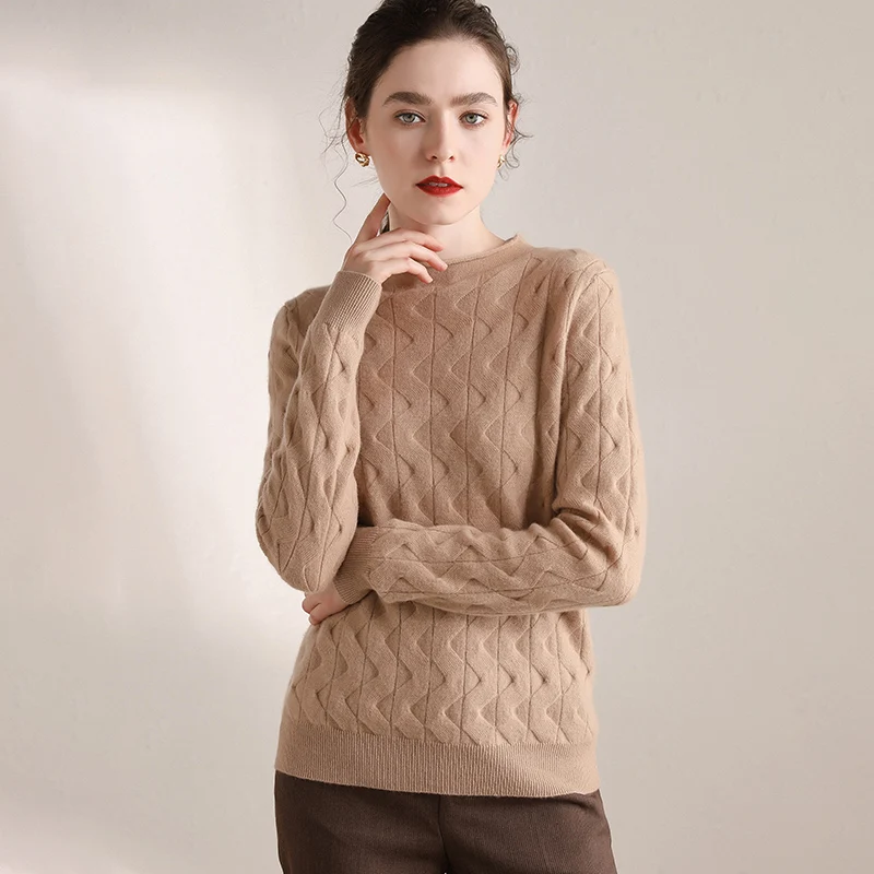 O-neck Long Sleeves Women's Knitting Jumper Autumn
