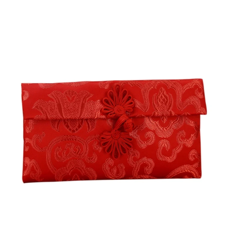 Сумка для счастливых денег в китайском стиле, красный конверт, тканевый, с новогодним рисунком, Подарочная сумка для помолвки, Высококачественная парчовая Свадебная сумка с кисточками - Цвет: D