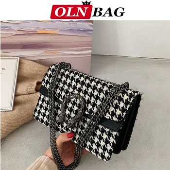 

OLN Plaid Chian Designer Branded Small PU Leather Crossbody Bags for Women 2020 Trend Shoulder Handbags Travel Trending Hand Bag