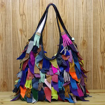 

Characteristic European and American style color first layer cowhide russute single shoulder slanted female bag real leather bag