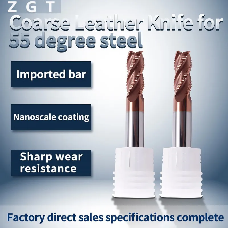 

ZGT Milling Tools Roughing End Mill HRC55 4 Flutes Cnc Metal Cutter Alloy Carbide Tungsten Steel Milling Cutter 4mm 6mm 8mm 10mm