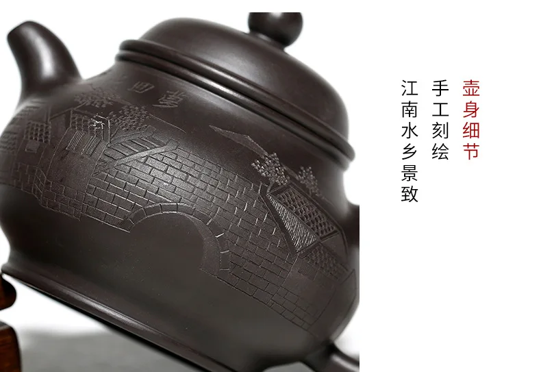 Ore black mud yixing teapot handmade authentic kung fu kettle creative drinkware