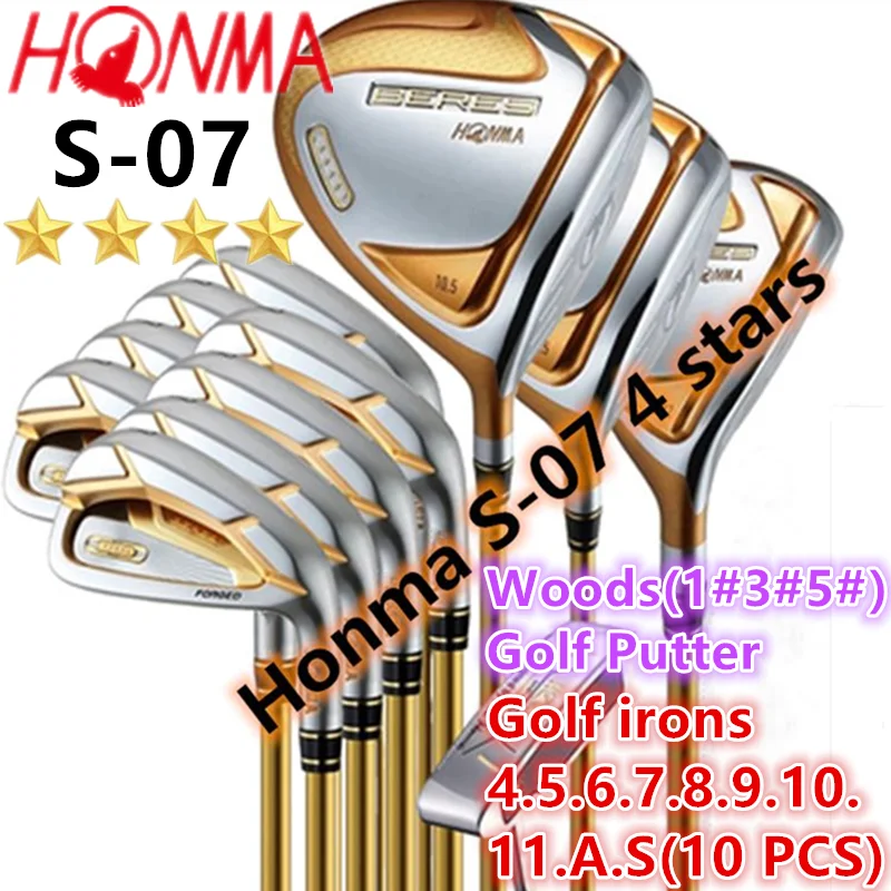 Новый гольф-клуб HONMA S-07 полный набор лесов + железо клюшка (14 шт.) R или S гибкий