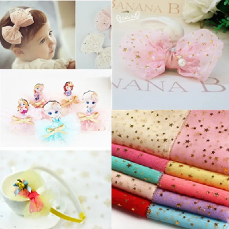 6 см* 20 м Звезда Тюлевая ткань с блестками DIY ремесла Baby Shower Свадебная вечеринка лента для украшения аксессуары для волос припасы для ремесла