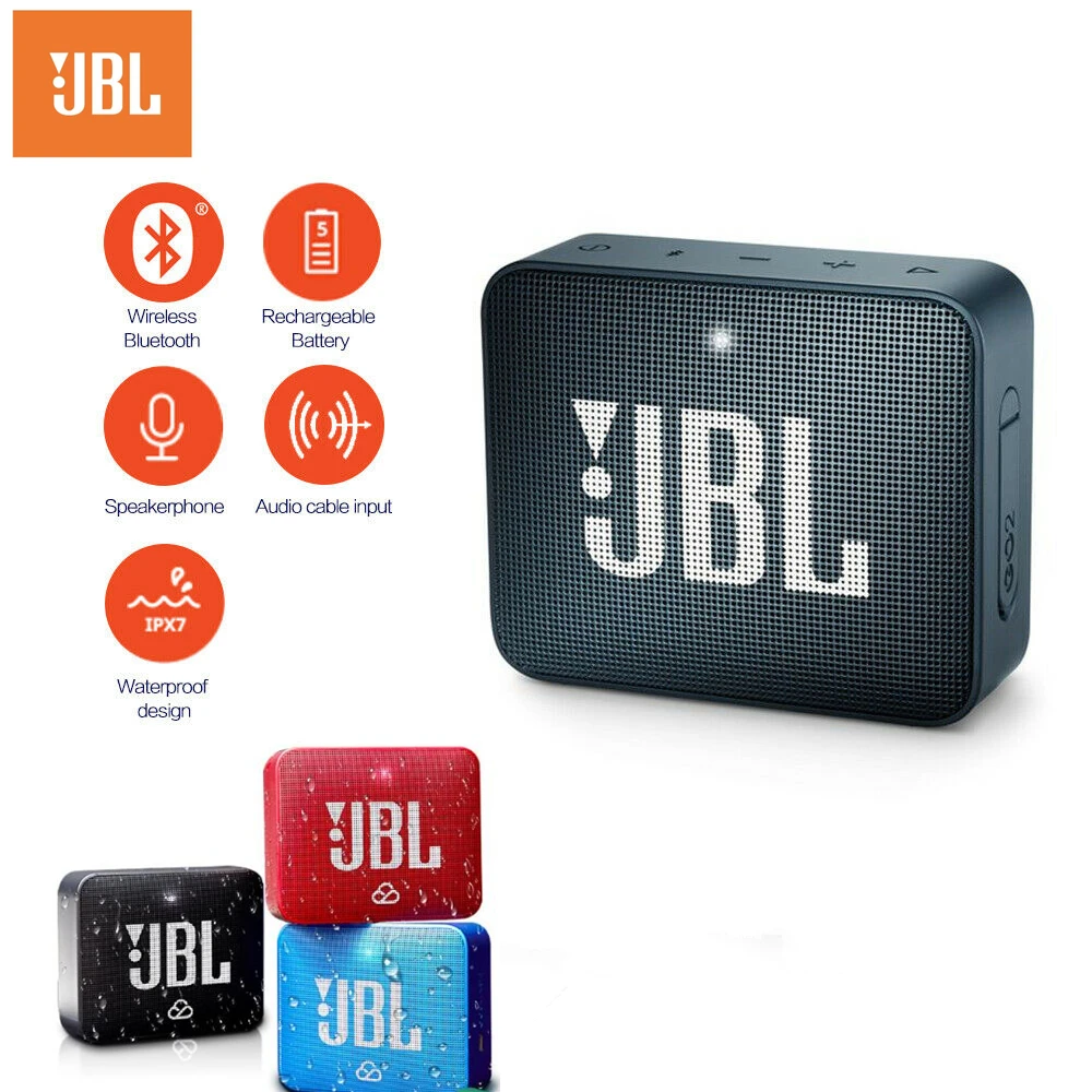 

JBL GO 2 Portable Waterproof Wireless Bluetooth Speaker IPX7 Waterproof Outdoor Mini Speaker with Mic Rechargeable Battery