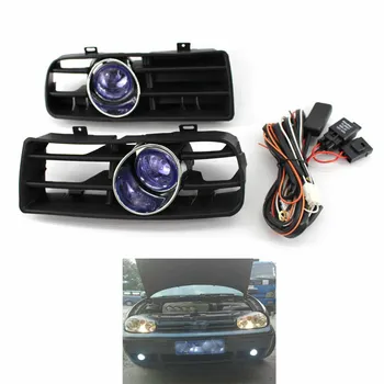 

Front Bumper Grill Lighting Color Blue Fog Light Lamp Grille for VW Golf MK4 97-03 1J0 853 665 B, 1J0 853 666 B