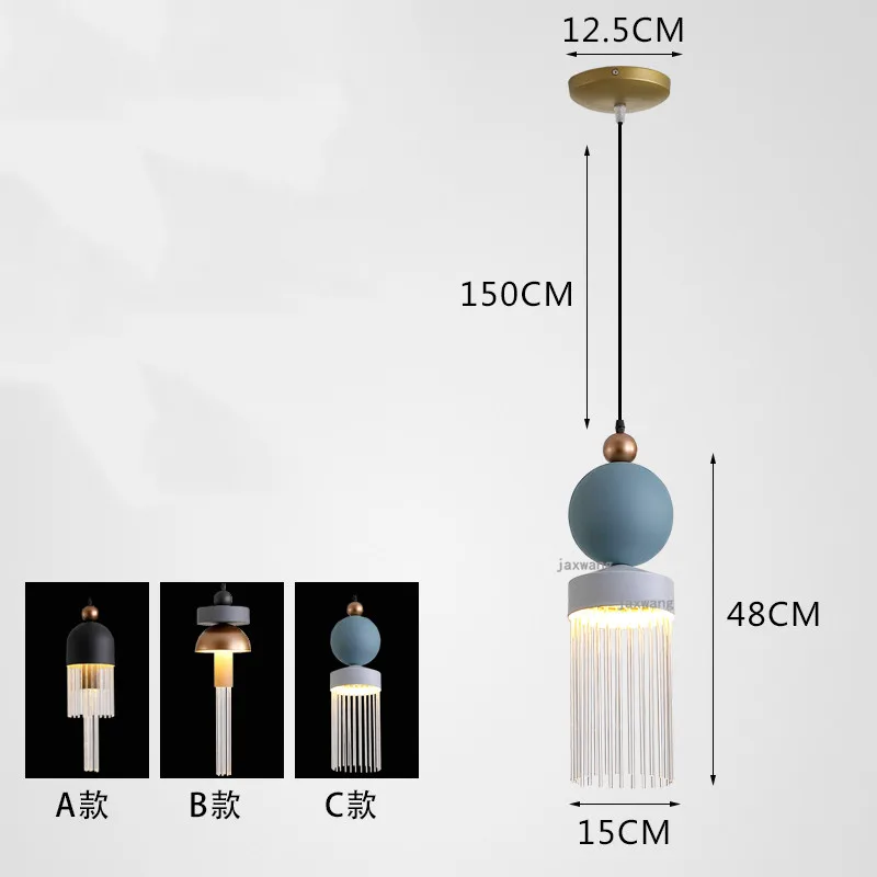 Nordic светодиодные стеклянные светильники Спальня прикроватные подвесной светильник, ресторан минималистский светильник-люстра в виде подсвечника кухонная люстра - Цвет абажура: C