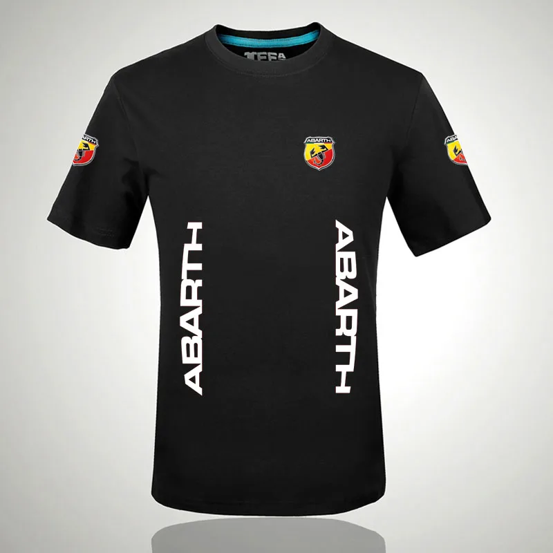 Новая хлопковая Футболка с принтом Abarth топы короткими рукавами и футболки модные