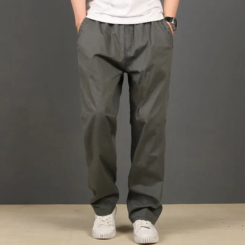 

Men's pants 2020 autumn new slim solid color cargo pants large size fat guy long pants loose casual personality youth men's wear