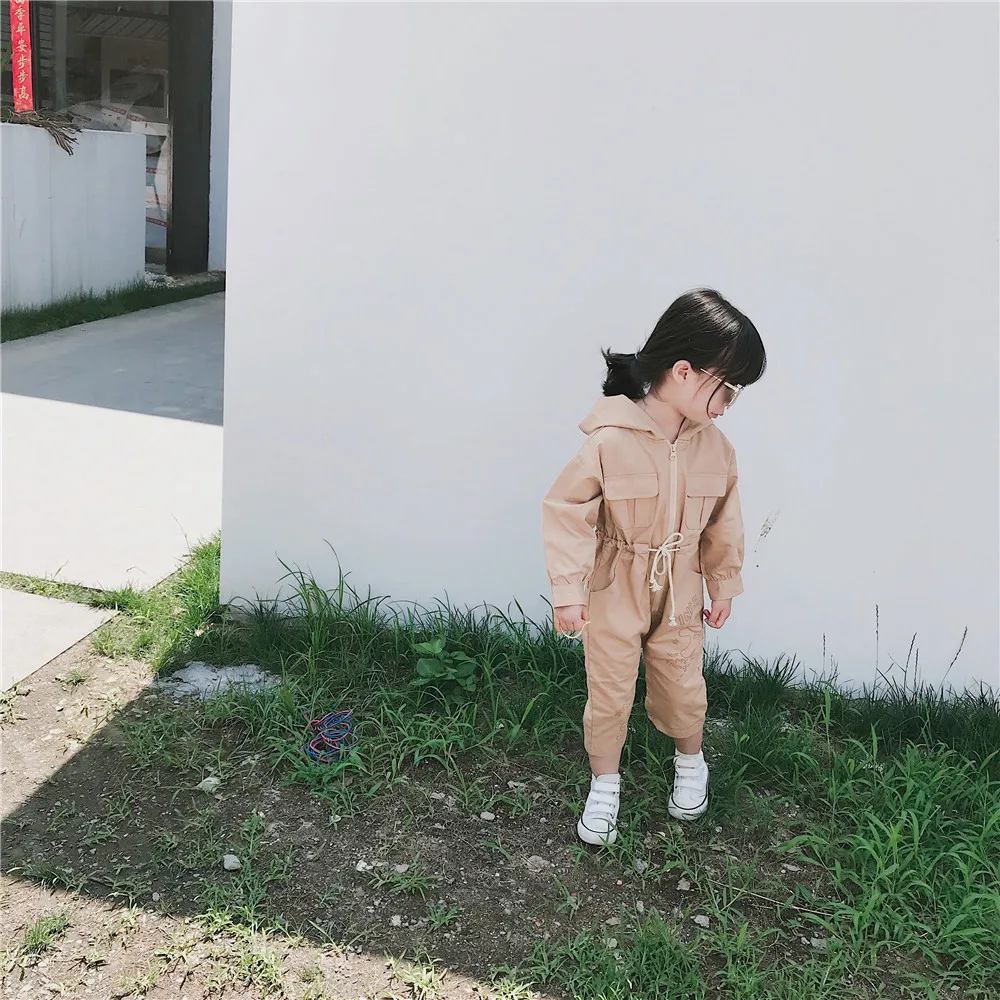 Tonytaobaby/осенняя одежда; Новая детская одежда; комбинезоны унисекс на молнии; Одежда для маленьких мальчиков и девочек