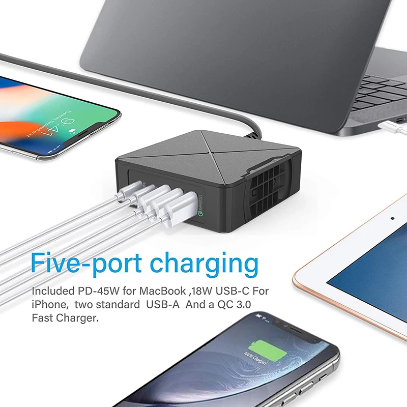 BRSUANG 75 Вт Быстрая зарядка 3,0 USB зарядное устройство PD type C быстрое зарядное устройство для iPhone samsung iPad Pro Surface Pro ASUS ноутбука Macbook