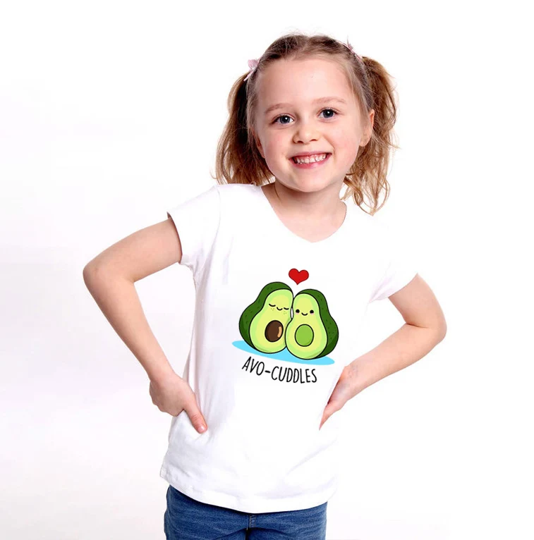 Модные футболки Kawaii Avo с принтом авокадо для девочек и мальчиков повседневные