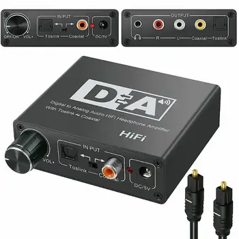 

Digital Optical Coaxial Toslink to Analog Audio RCA L/R 3.5mm TSOLink Coaxial HiFi PCM/LPCM Audio Converter Amplifier Adapter