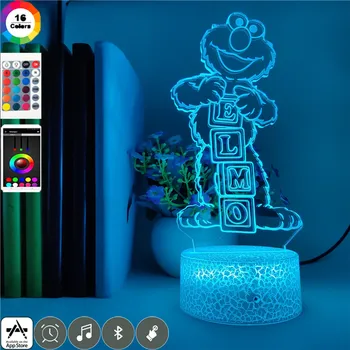 

Bluetooth Speaker 3d Led Sesame Street Table Lamp Color Change Lampen Child USB Flexible Night Light for Child Study Event Prize