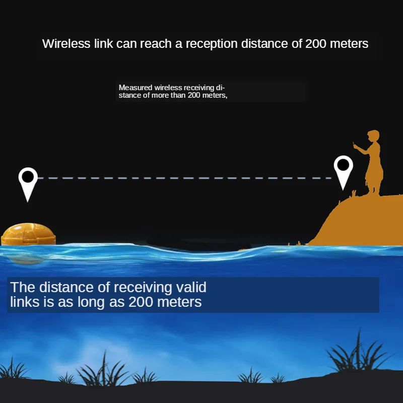 Fish Finder Fishing Lure ENGLISH-Wireless Portable Sonar Fish Finder Echo Sounder Lake and Sea Sensor