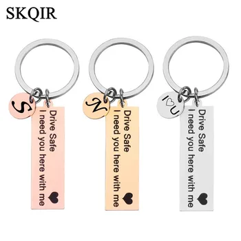 

Initials A-Z 26 Letter Keychain Personalized Custom Text Key Ring For Men Women Stainless Steel Nameplate Lettering Keychain