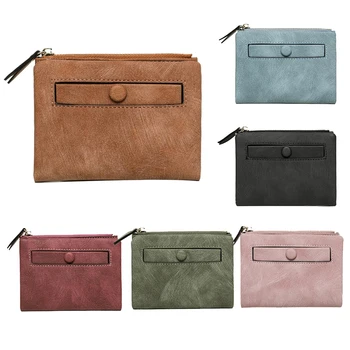 

AUAU-Ladies Wallet Small Fashion Leather Coin Purse Ladies Card Holder Bag Clutch Bag Female Wallet Purse Short Wallet