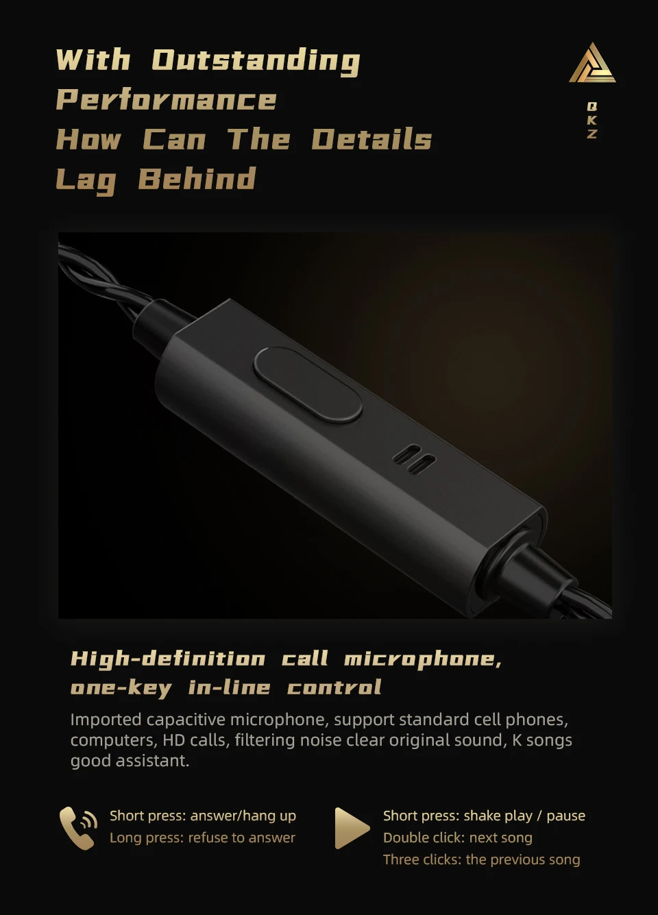QKZ ZXN ZS10 Pro Noise Cancelling Earphones Headphones Sport in Ear Monitor Metal Headset