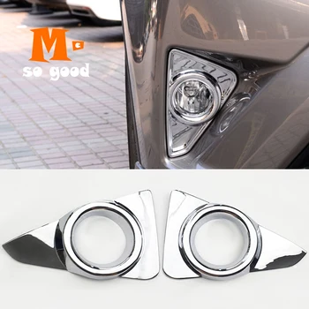 

Trim Styling Shell Accessories Chrome for Toyota RAV4 2017 2018 Front Head Fog Light Lamp Molding Garnish Frame Bumper Cover