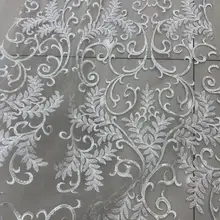 Hh03#5 ярдов/партия Лучшие цвета слоновой кости цветок бусины Блестки Прекрасный петлевая вышивка тонкой сеткой кружева для пиления свадебное платье/вечерние