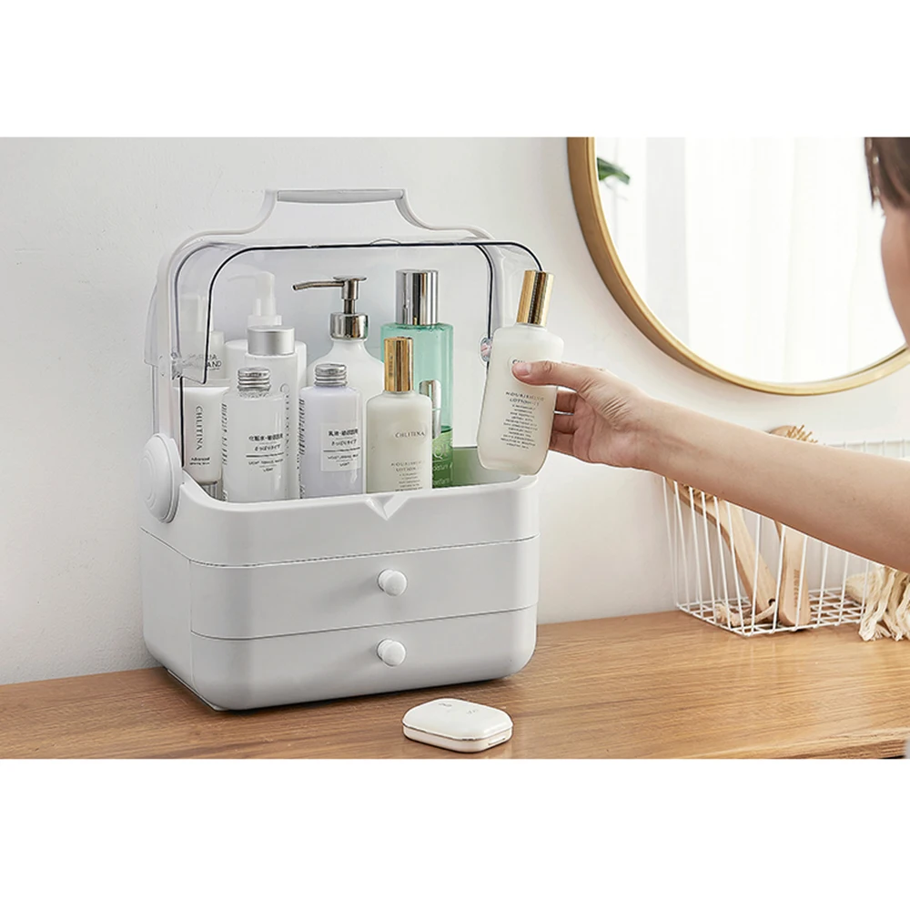

Makeup Organizer Cosmetics Organizer Jewelry Storage Makeup Box Container with Drawer Table Desktop Make Up Organizer Box
