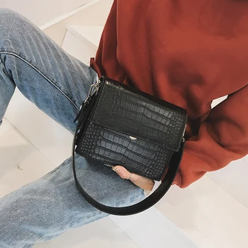 

2020 New Fashion Simple Women's Designer Handbag European Quality PU Leather Women Tote bag Alligator Shoulder Crossbody Bags