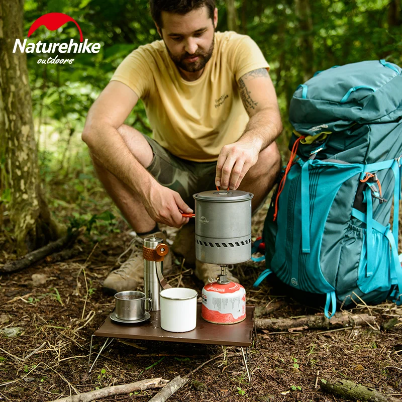 Naturehike складной стол для кемпинга из алюминиевого сплава Открытый прочный легкий стол из нержавеющей стали Портативный чайный стол 460 г