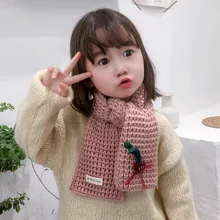 Детский осенне-зимний теплый шарф, корейский вязаный шерстяной шарф для мальчиков и девочек, милый ветрозащитный Детский шарф