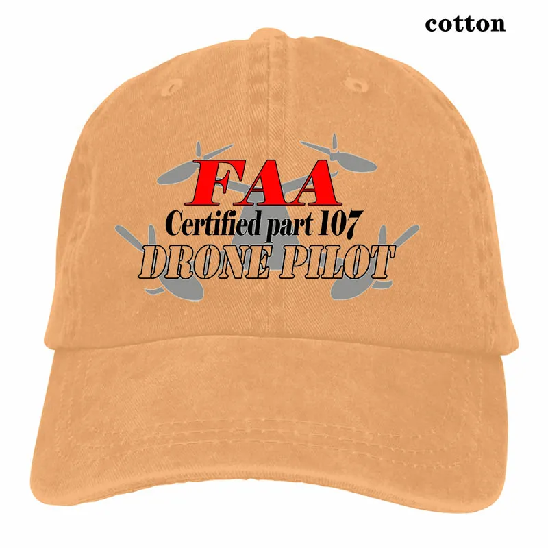 Certified Part 107 FAA Drone Pilot Baseball cap men women Trucker Hats fashion adjustable cap - Цвет: 3-Natural
